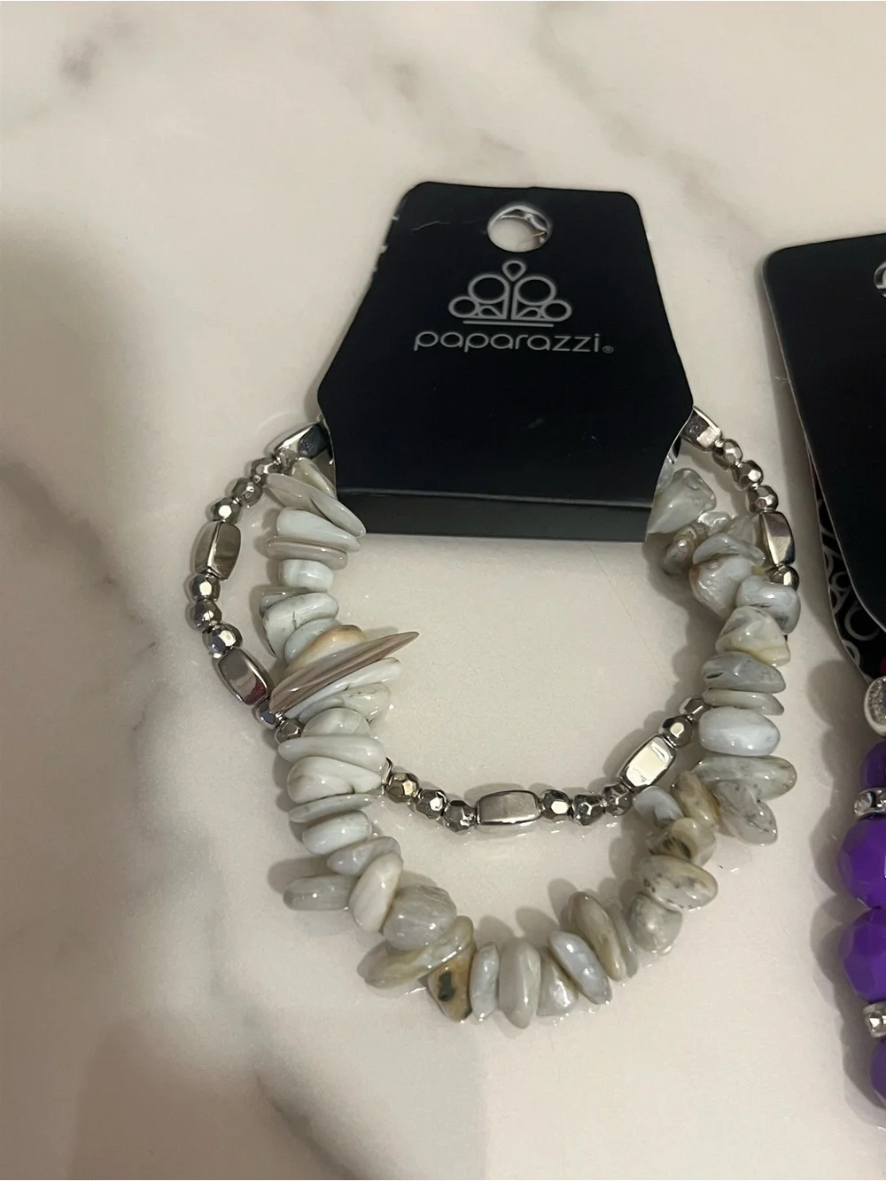 paparazzi Purple, Silver & Light Blue Mixed Bracelet Set